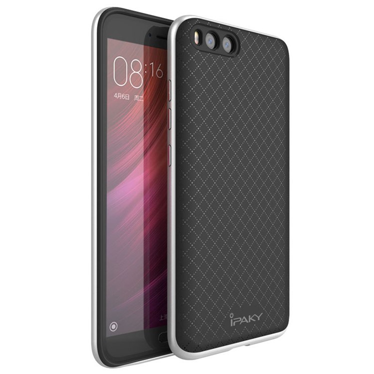 IPAKY 2-Piece PC Bumper + TPU Hybrid Case Cover for Xiaomi Mi 6 - Silver-1