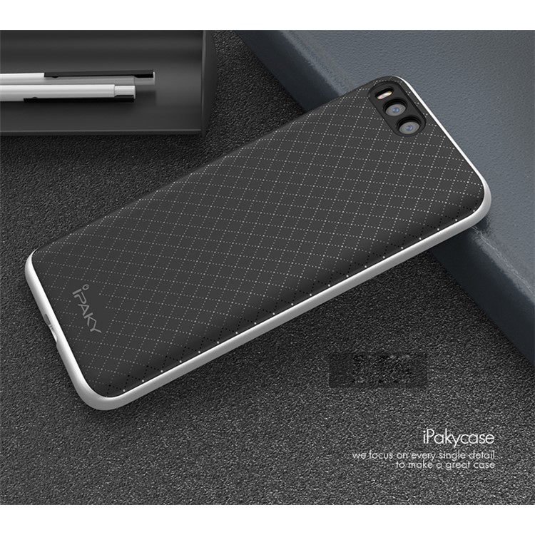 IPAKY 2-Piece PC Bumper + TPU Hybrid Case Cover for Xiaomi Mi 6 - Silver-2