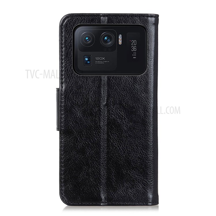 Nappa Texture Leather Wallet Shell Case for Xiaomi Mi 11 Ultra - Black-3