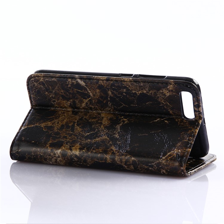 Marble Pattern Wallet Stand Leather Phone Shell for Xiaomi Mi 6 - Black-4