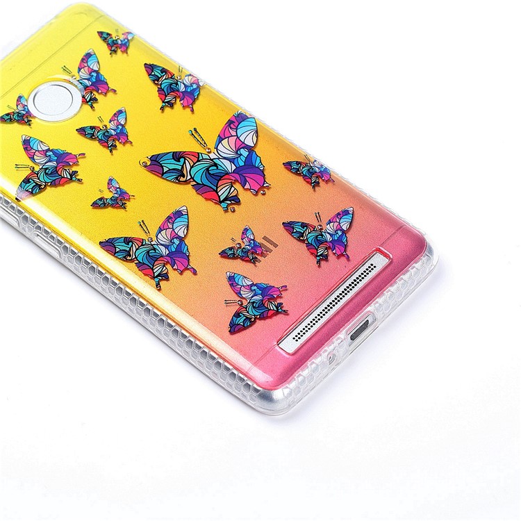 Patterned Inner Rhinestone TPU Case for Xiaomi Redmi 3s - Colorful Butterflies-4