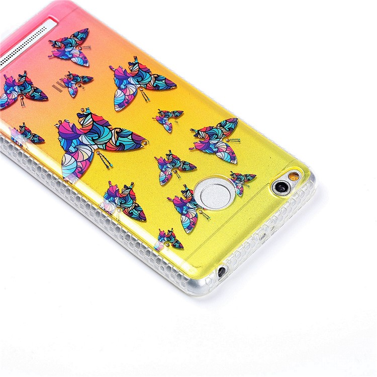 Patterned Inner Rhinestone TPU Case for Xiaomi Redmi 3s - Colorful Butterflies-5