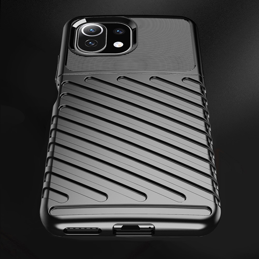 Thunder Series Twill Texture Soft TPU Case Phone Shell for Xiaomi Mi 11 Lite 5G / 4G - Black-8