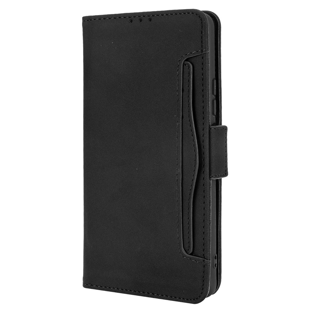 Multiple Card Slots Design Leather Wallet Fallständer Für Xiaomi Redmi Note 10 Pro / HINWEIS 10 PRO MAX Anti-Drop-Telefonzubehör - Schwarz