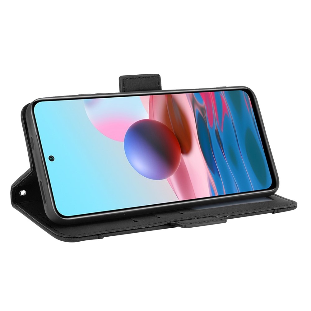 Multiple Card Slots Design Wallet Stand Leather Phone Case for Xiaomi Redmi Note 10S / Note 10 4G - Black-5