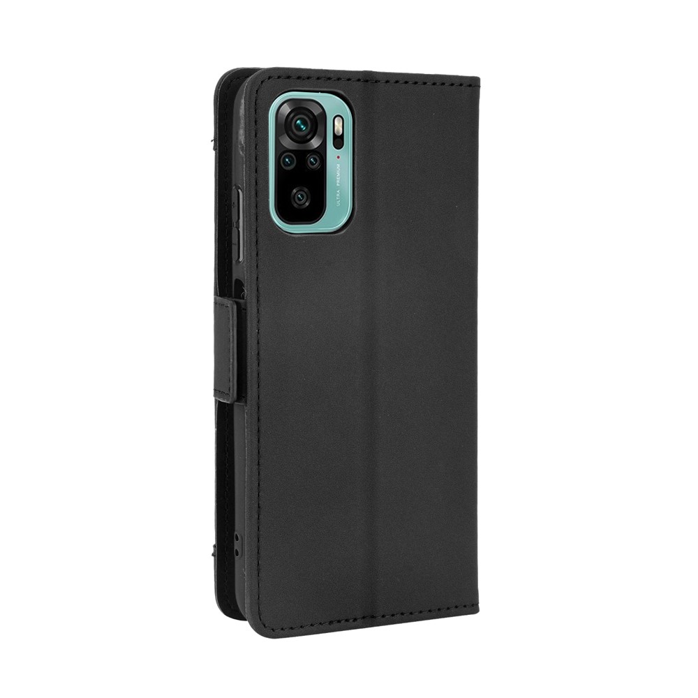 Multiple Card Slots Design Wallet Stand Leather Phone Case for Xiaomi Redmi Note 10S / Note 10 4G - Black-6