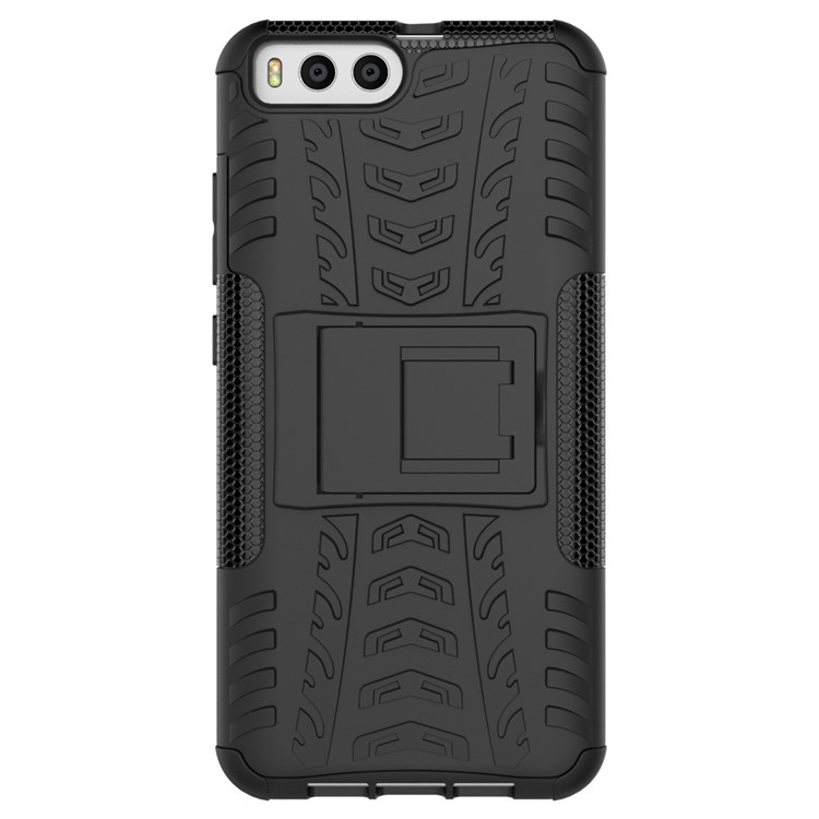2-in-1 Tyre Pattern Kickstand PC + TPU Hybrid Mobile Shell for Xiaomi Mi 6 - Black-2