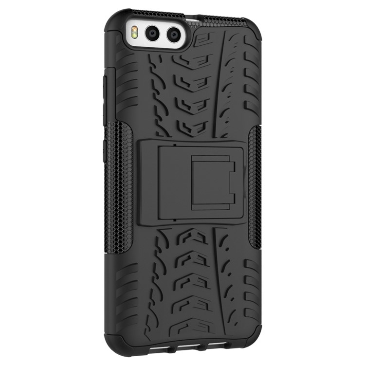 2-in-1 Tyre Pattern Kickstand PC + TPU Hybrid Mobile Shell for Xiaomi Mi 6 - Black-4