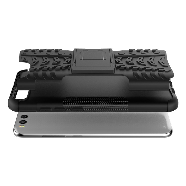 2-in-1 Tyre Pattern Kickstand PC + TPU Hybrid Mobile Shell for Xiaomi Mi 6 - Black-9