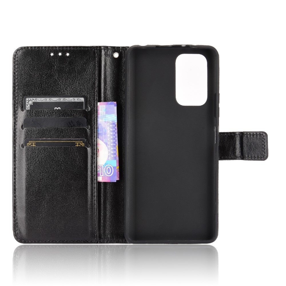Crazy Horse Wallet Leather Stand Case for Xiaomi Redmi Note 10 Pro Max/Redmi Note 10 Pro - Black-3