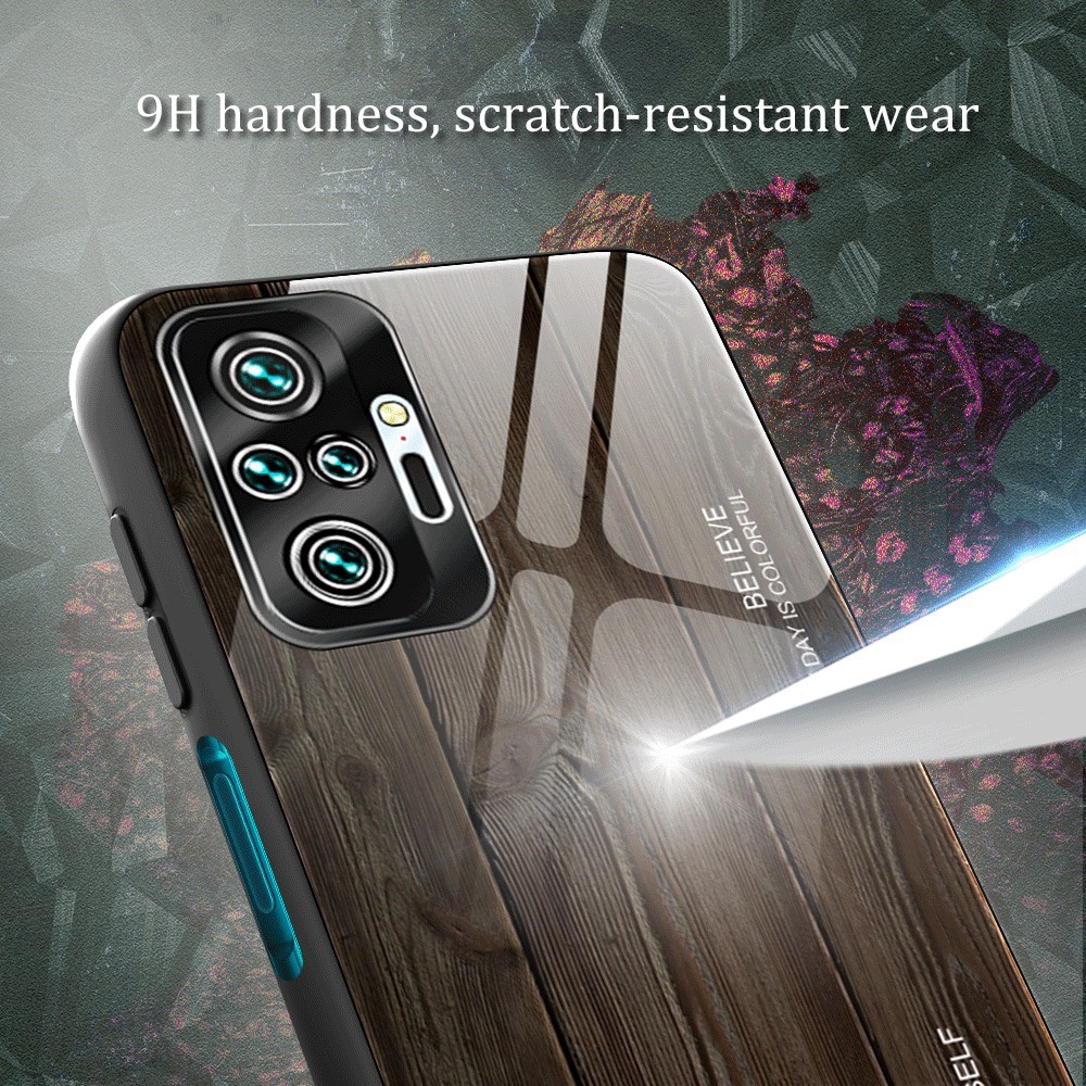 Wholesale Wood Grain Pattern Tpu Tempered Glass Back Case For Xiaomi Redmi Note 10 Pro Note 10 Pro Max Coffee From China Tvc Mall Com