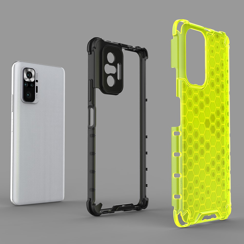 Honeycomb Pattern TPU + PC Hybrid Case for Xiaomi Redmi Note 10 Pro/Note 10 Pro Max - Grey-5