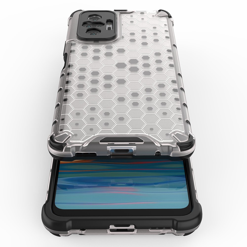 Honeycomb Pattern TPU + PC Hybrid Case for Xiaomi Redmi Note 10 Pro/Note 10 Pro Max - Grey-8