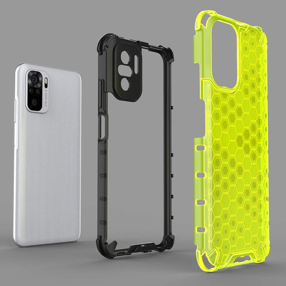 Honeycomb Pattern TPU + PC Hybrid Cover for Xiaomi Redmi Note 10 4G/Redmi Note 10S - Grey-5