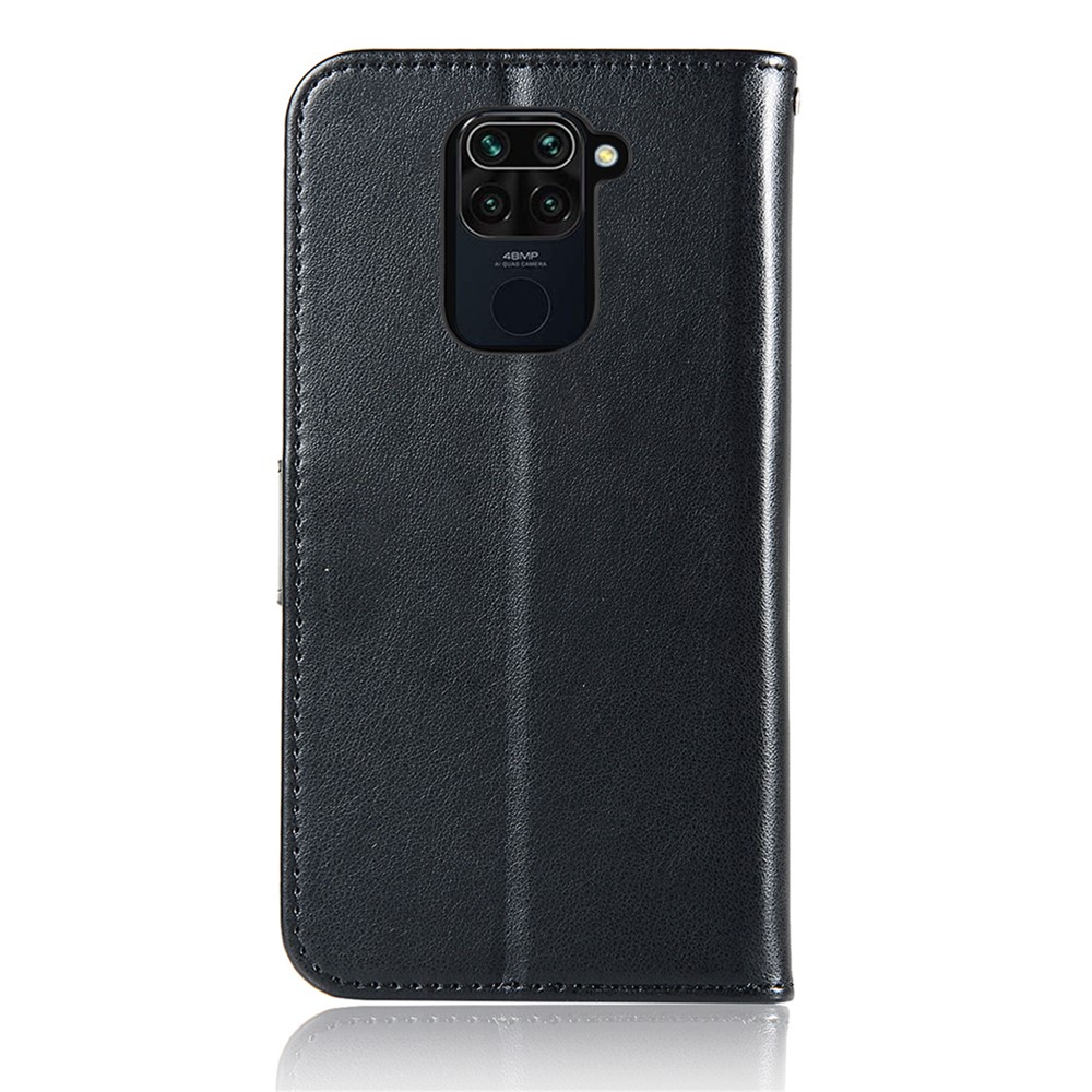 Imprinted Dream Catcher Owl Wallet Leather Case for Xiaomi Redmi 10X 4G/Redmi Note 9 (MTK Helio G85) - Black-3
