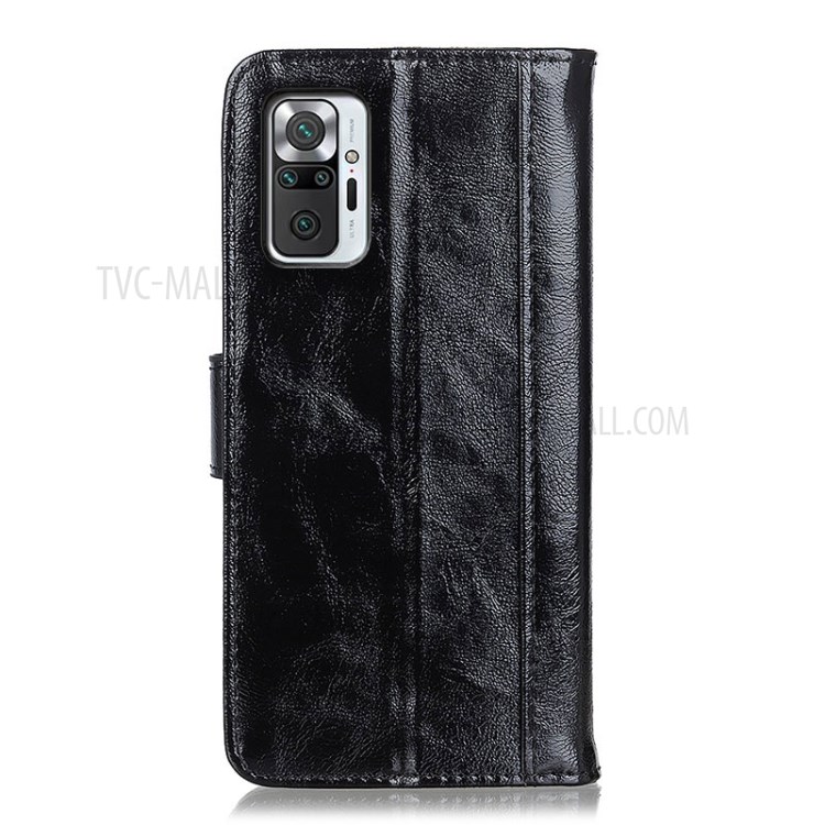 Crazy Horse Texture Leather Mobile Phone Case Shell for Xiaomi Redmi Note 10 Pro Max / Redmi Note 10 Pro - Black-2