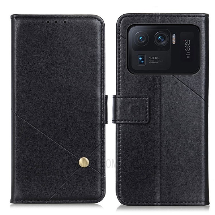 Leather Stand Case with Card Slots for Xiaomi Mi 11 Ultra - Black-1