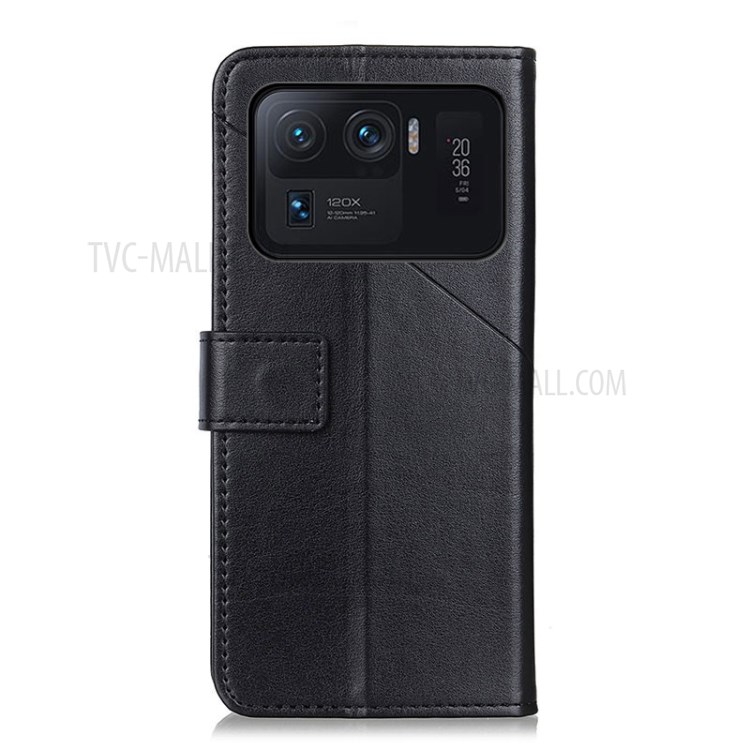 Leather Stand Case with Card Slots for Xiaomi Mi 11 Ultra - Black-2