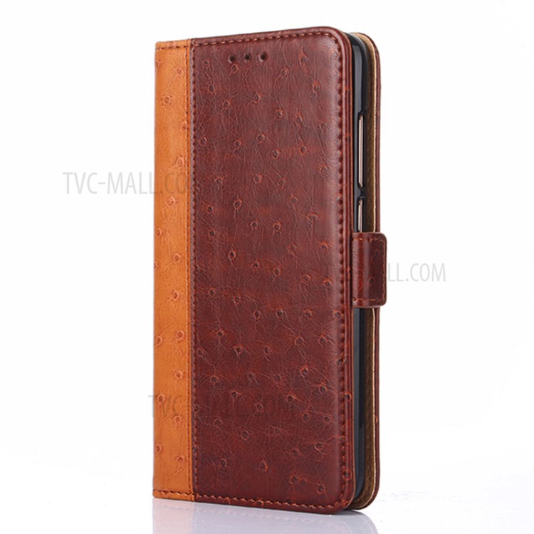 Wallet Stand Ostrich Texture Leather Case for Xiaomi Redmi K40/K40 Pro/Poco F3/Mi 11i - Brown-2