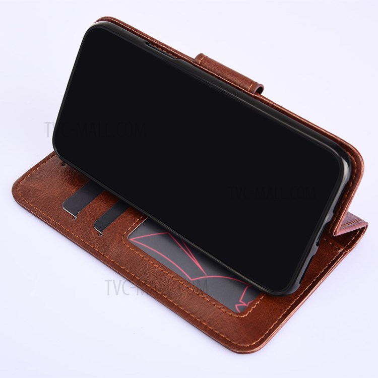 Crazy Horse Texture PU Leather Wallet Case Stand for Xiaomi Redmi K40 Pro/ K40/ Poco F3/ Mi 11i - Dark Blue-7