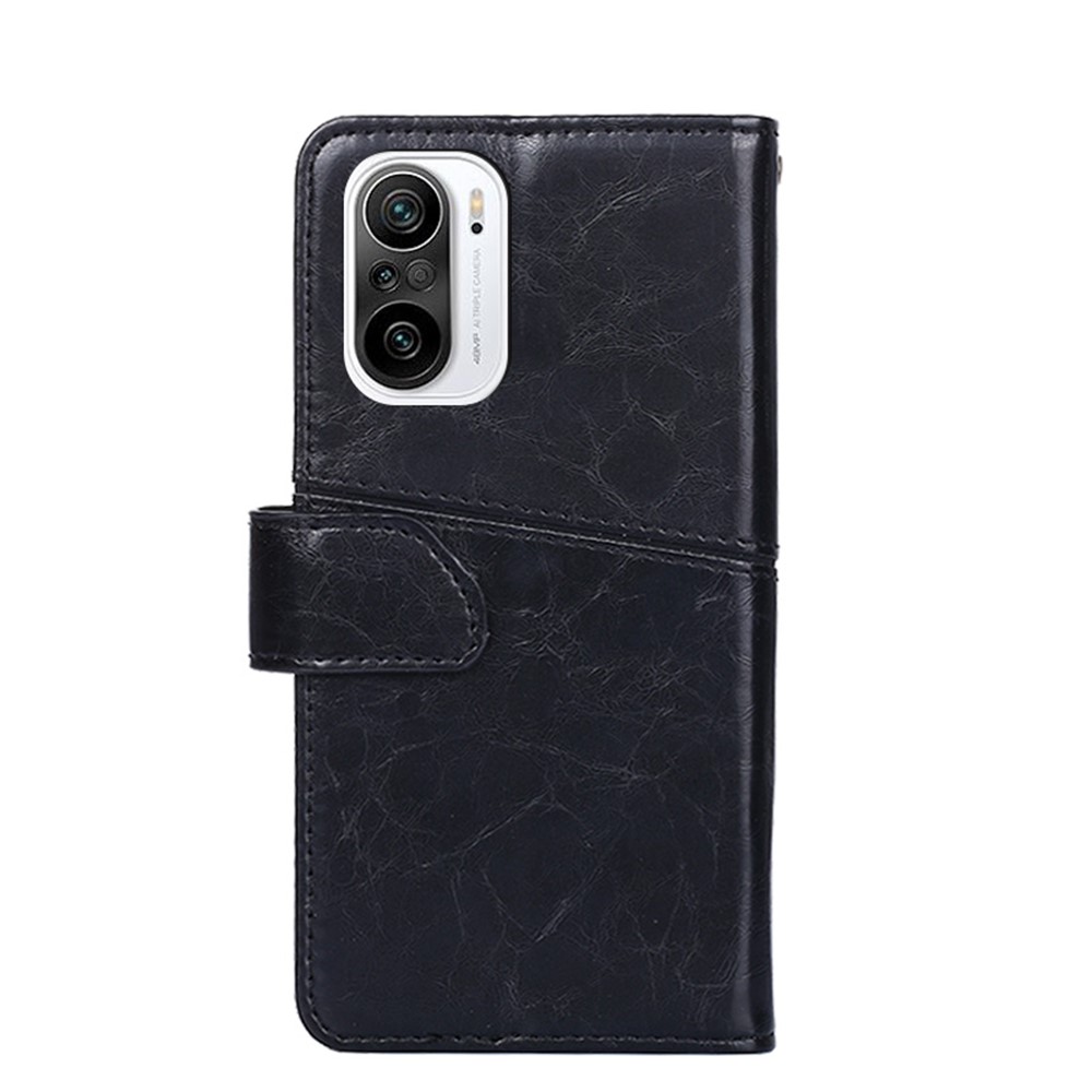 Splicing Geometric Pattern Wallet Leather Cover for Xiaomi Redmi K40 Pro/ K40/ Poco F3/ Mi 11i - Black-7