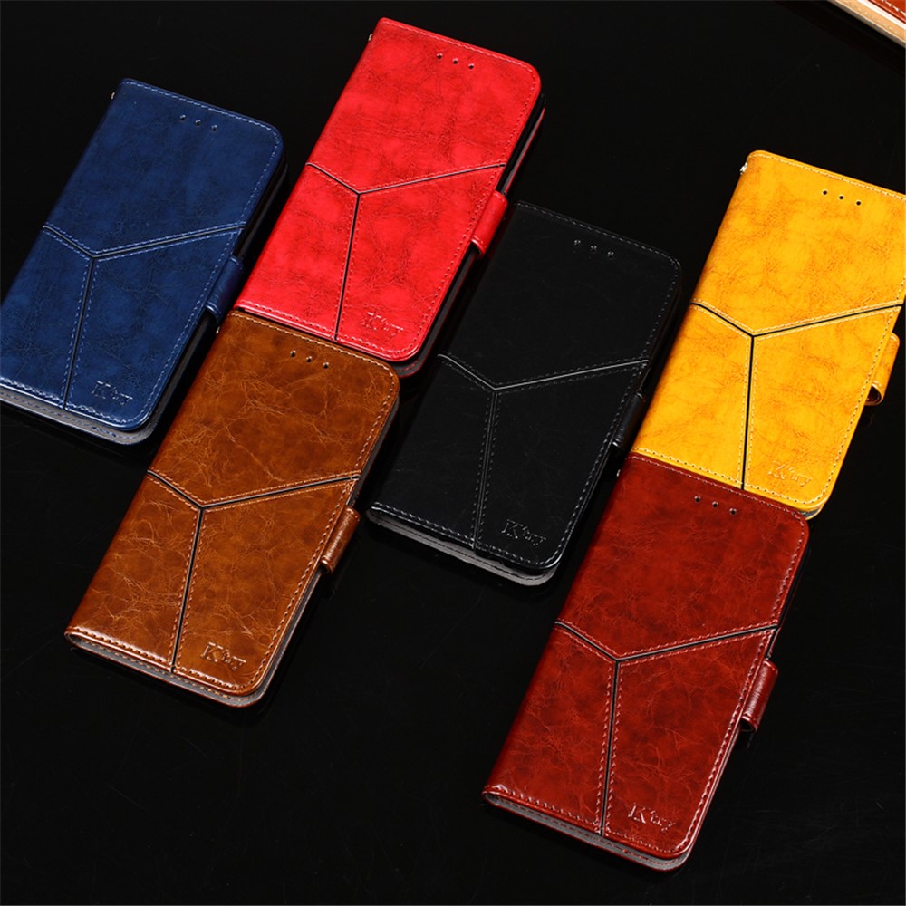 Splicing Geometric Pattern Wallet Leather Cover for Xiaomi Redmi K40 Pro/ K40/ Poco F3/ Mi 11i - Black-9