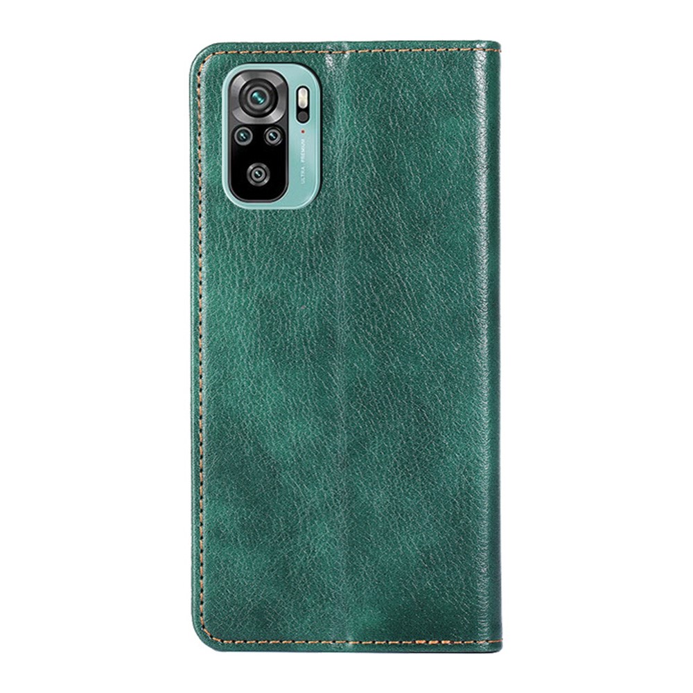Auto-Absorbed Leather Phone Stand Case for Xiaomi Redmi Note 10 4G / Xiaomi Redmi Note 10S - Green-3