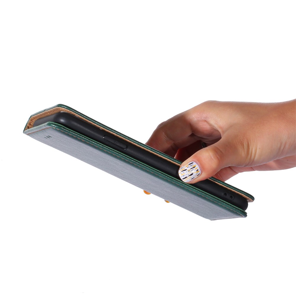 Auto-Absorbed Leather Phone Stand Case for Xiaomi Redmi Note 10 4G / Xiaomi Redmi Note 10S - Green-5