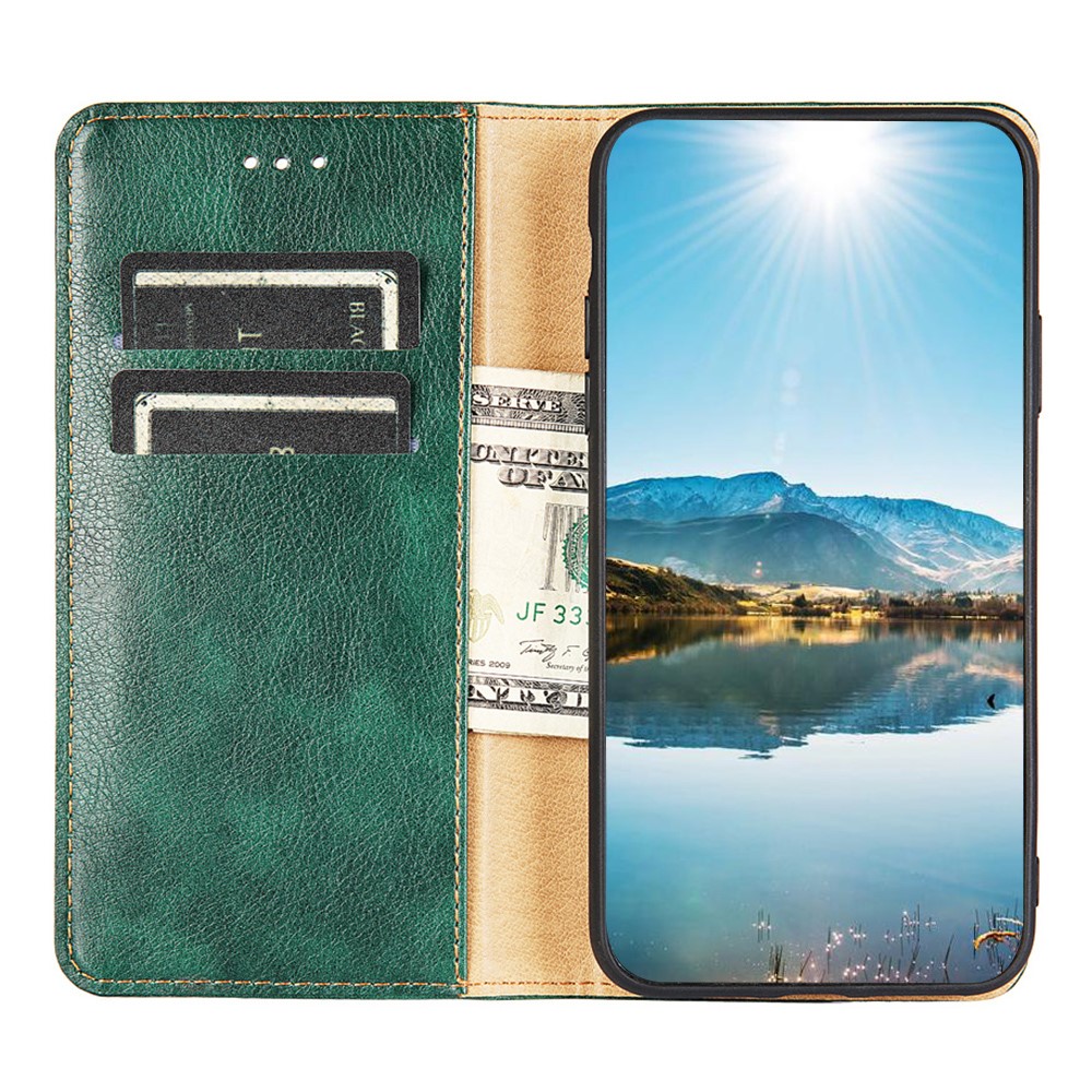 Auto-Absorbed Leather Phone Stand Case for Xiaomi Redmi Note 10 4G / Xiaomi Redmi Note 10S - Green-6
