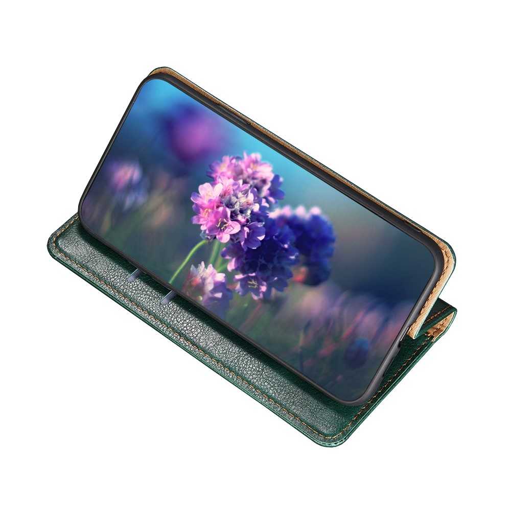 Auto-Absorbed Leather Phone Stand Case for Xiaomi Redmi Note 10 4G / Xiaomi Redmi Note 10S - Green-7