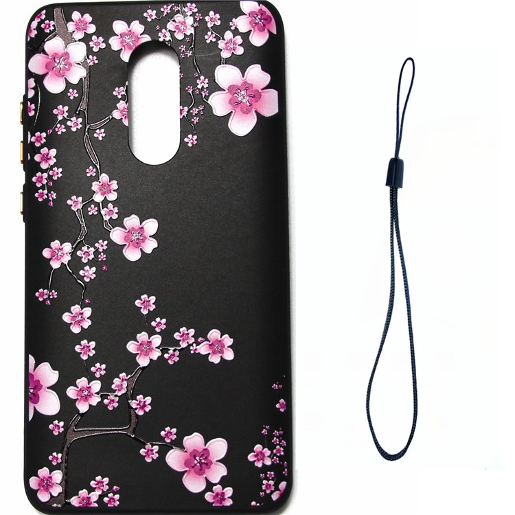 For Xiaomi Redmi Note 4 Rubberized Embossed Pattern Printing TPU Case with Electroplating Buttons - Plum Blosom-1