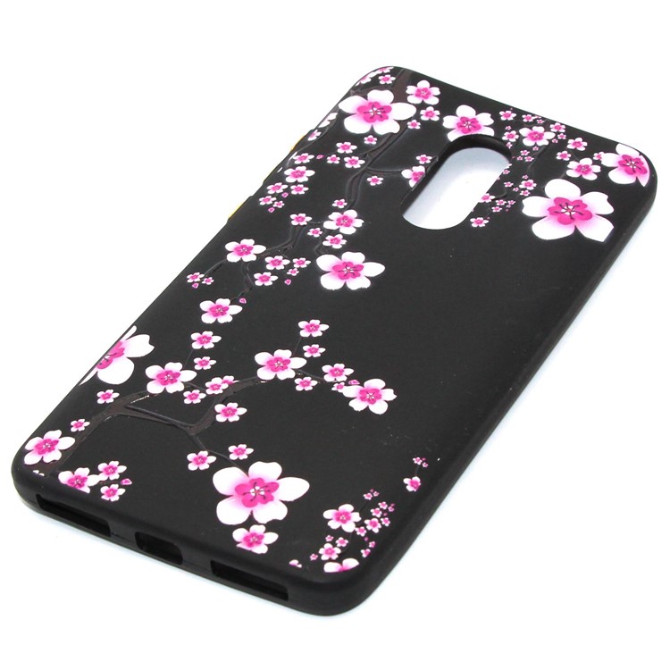 For Xiaomi Redmi Note 4 Rubberized Embossed Pattern Printing TPU Case with Electroplating Buttons - Plum Blosom-2