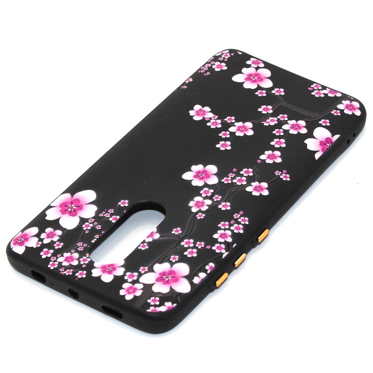 For Xiaomi Redmi Note 4 Rubberized Embossed Pattern Printing TPU Case with Electroplating Buttons - Plum Blosom-3