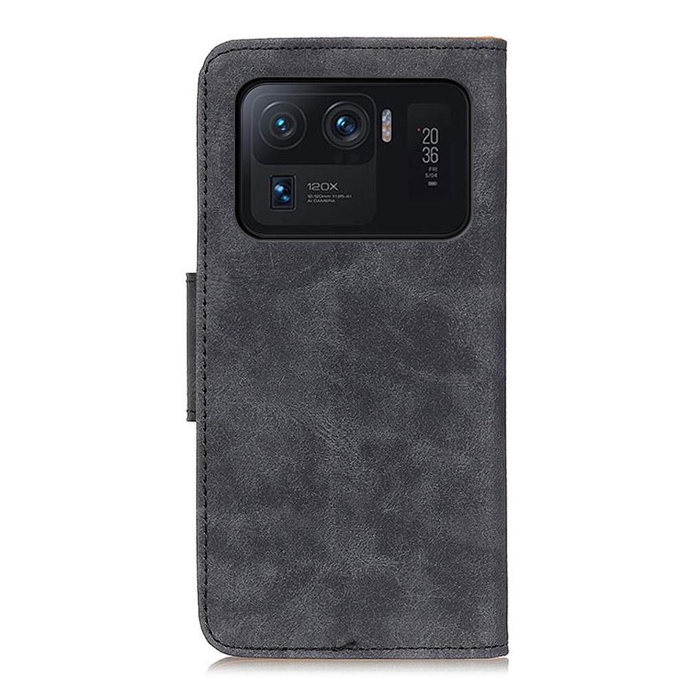 Vintage Style Magnetic Leather Stand Case for Xiaomi Mi 11 Ultra - Grey-3