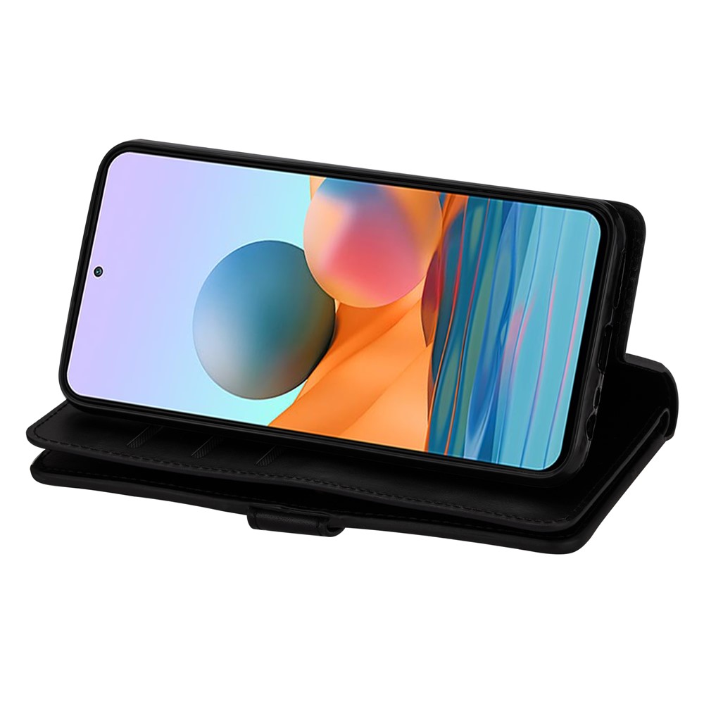 Multi-function Wallet Design Leather Stand Cover Case for Xiaomi Redmi Note 10 Pro/Note 10 Pro Max - Black-4