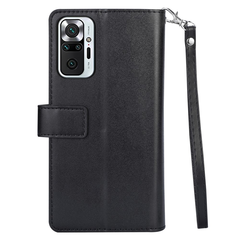 Multi-function Wallet Design Leather Stand Cover Case for Xiaomi Redmi Note 10 Pro/Note 10 Pro Max - Black-5
