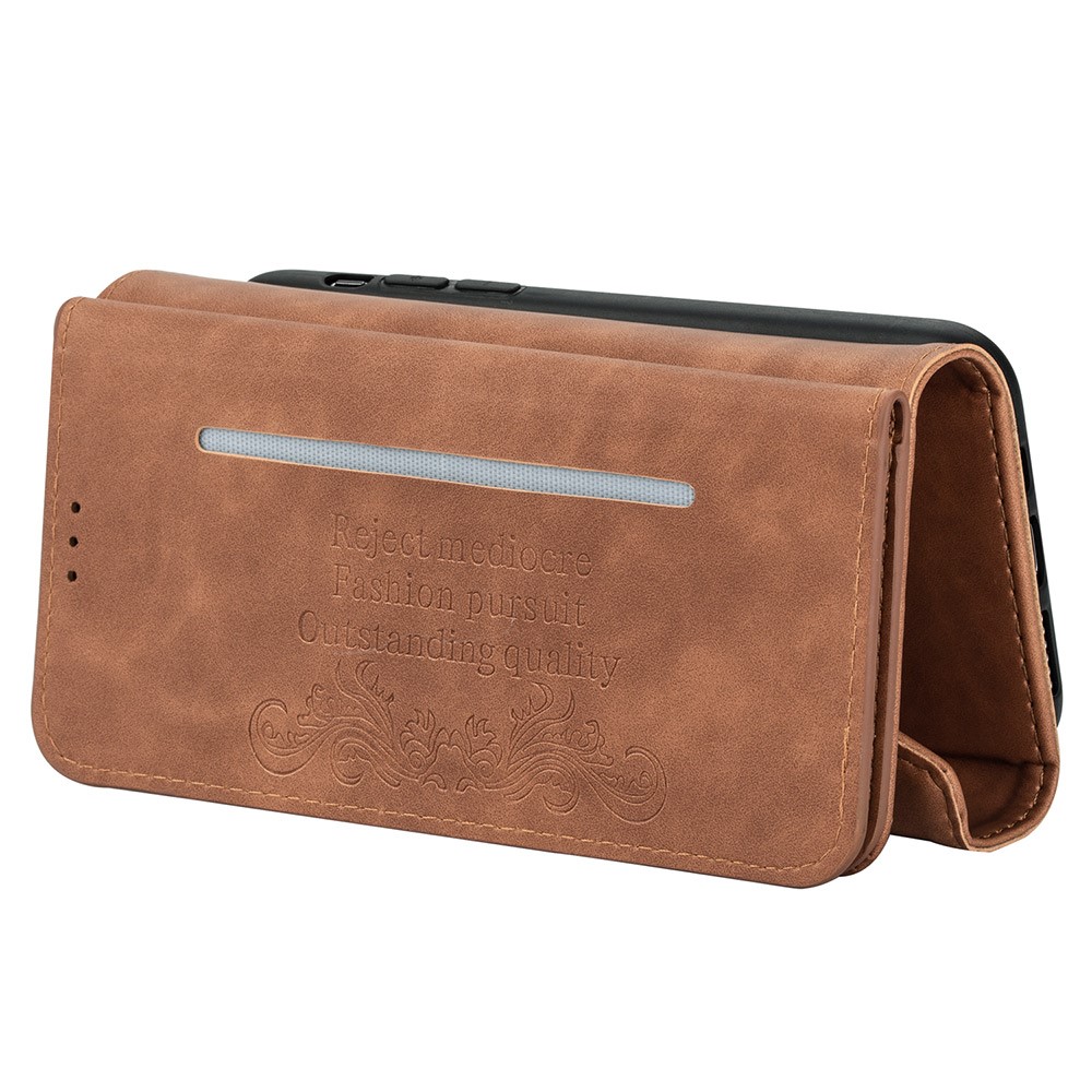 Leather Zipper Wallet Phone Case with Strap for Xiaomi Mi 11 - Brown-6