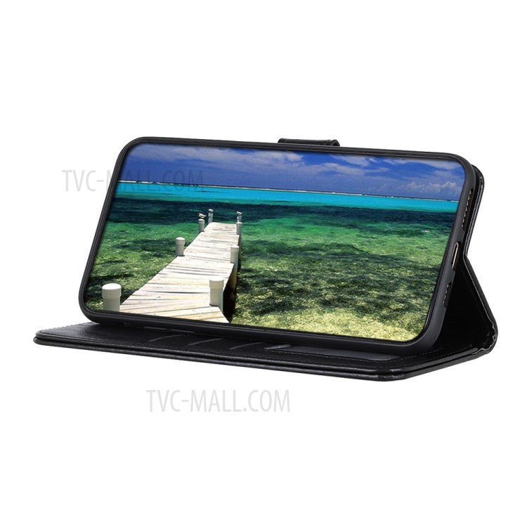 Crazy Horse Wallet Leather Stand Case for Xiaomi Mi 11 Lite 5G/4G Cover - Black-6