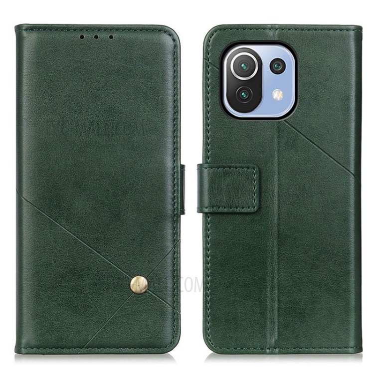 Wallet Leather Stand Case for Xiaomi Mi 11 Lite 5G/4G - Army Green-1