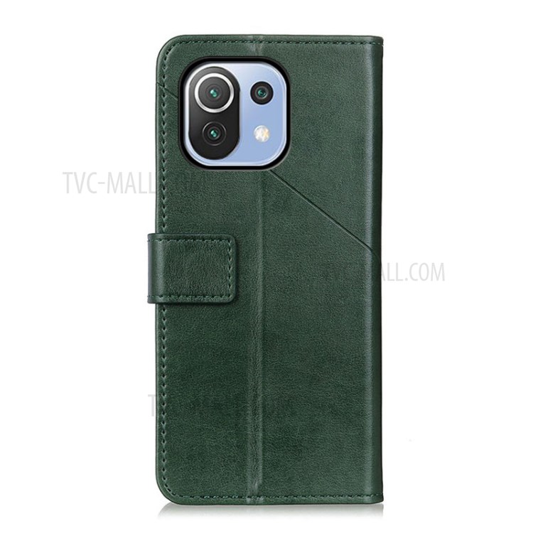 Wallet Leather Stand Case for Xiaomi Mi 11 Lite 5G/4G - Army Green-3