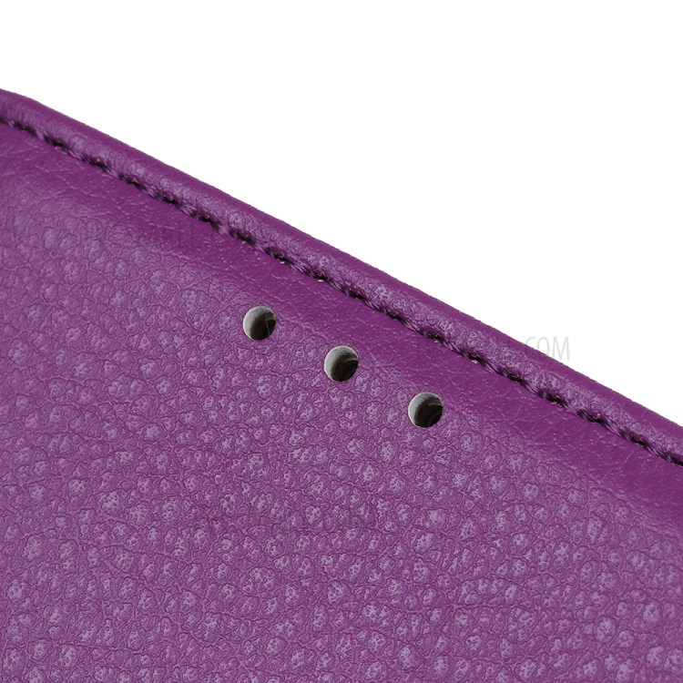 Litchi Skin Wallet Leather Stand Shell for Xiaomi Mi 11 Lite 5G/4G - Purple-7
