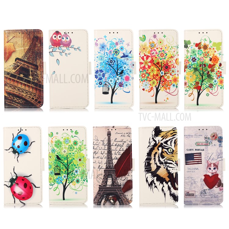 Pattern Printing Leather Wallet Case Cover for Xiaomi Mi 11 Pro - Eiffel Tower and Characters-8