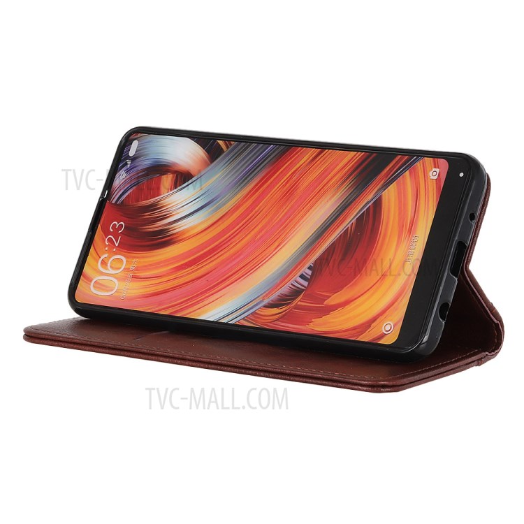 Auto-absorbed Litchi Texture Split Leather Wallet Cover for Xiaomi Mi 11 Pro - Brown-6