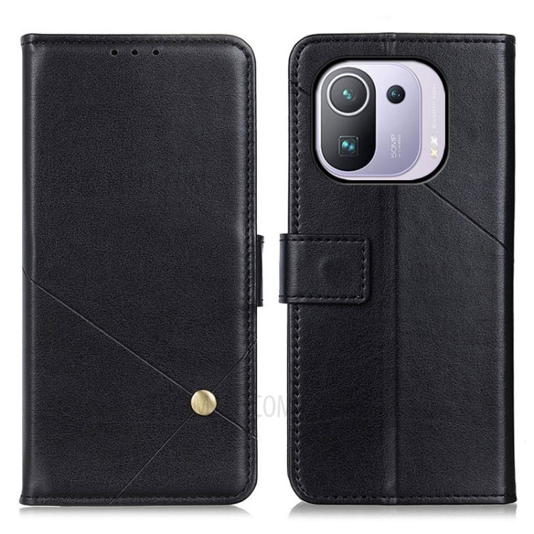 Wallet Leather Stand Case for Xiaomi Mi 11 Pro - Black-1