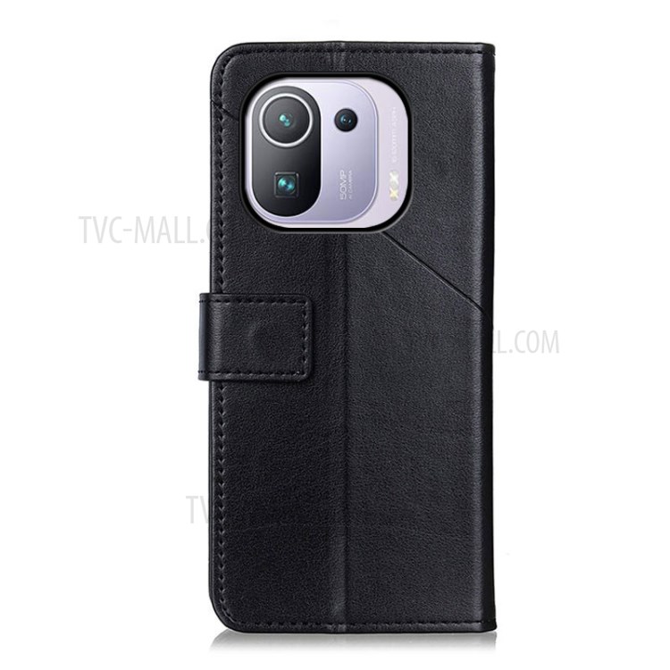 Wallet Leather Stand Case for Xiaomi Mi 11 Pro - Black-3