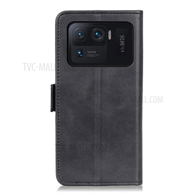 Magnetic Clasp Design Leather Wallet Stand Case Cover for Xiaomi Mi 11 Ultra - Black-3