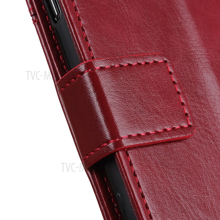 Rivet Decorated Crazy Horse Leather Wallet Case for Xiaomi Mi 11 Ultra - Red-8