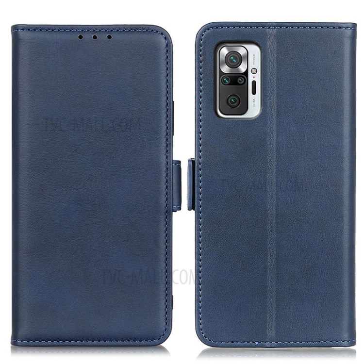 Magnetic Clasp Design Wallet Leather Phone Casing Shell for Xiaomi Redmi Note 10 Pro / 10 Pro Max - Blue-1
