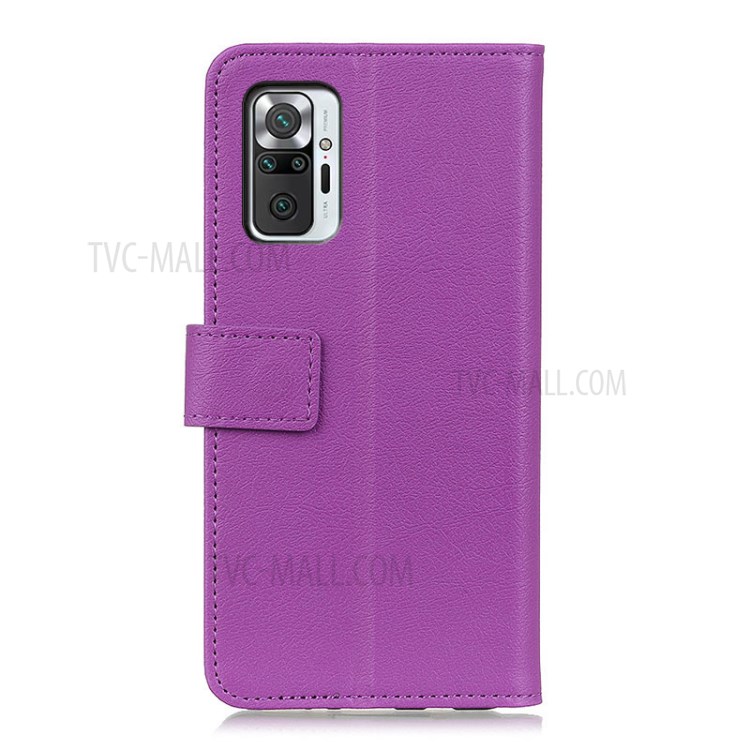 Protective Leather Mobile Phone Cover with Wallet Stand for Xiaomi Redmi Note 10 Pro / 10 Pro Max - Purple-5