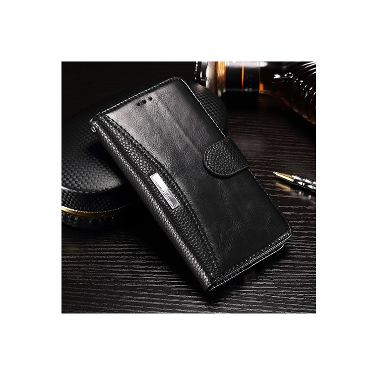 Splicing Wallet Leather Stand Case for Xiaomi Redmi Note 4X - Black-1